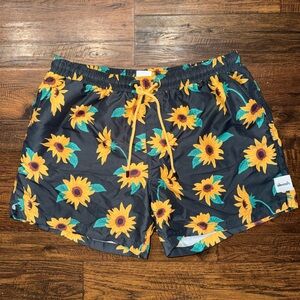 Skwosh Sunflower Pattern Men's Swim Trunks